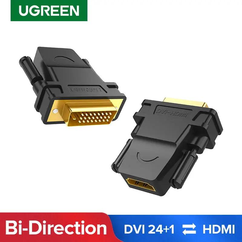 Ugreen DVI to HDMI ,  DVI-D 24 + 1 -HDMI  ̺ Ŀ , HDTV Ϳ HDMI to DVI